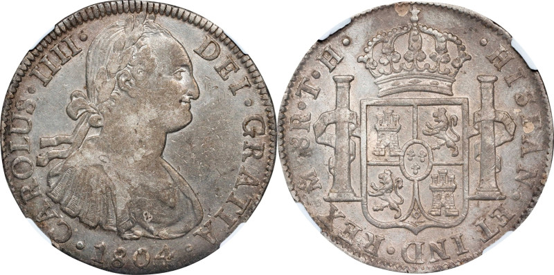 MEXICO. 8 Reales, 1804-Mo TH. Mexico City Mint. Charles IV. NGC EF-45.
KM-109; ...