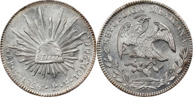 MEXICO. 8 Reales, 1856-Go PF. Guanajuato Mint. PCGS MS-61.
KM-377.8; DP-Go40.

Estimate: $100.00- $200.00