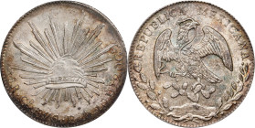 MEXICO. 8 Reales, 1876-Go FR. Guanajuato Mint. PCGS MS-61.
KM-377.8; DP-Go56.

Estimate: $200.00- $300.00