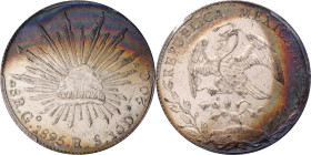 MEXICO. 8 Reales, 1895-Go RS. Guanajuato Mint. PCGS MS-63.
KM-377.8; DP-Go78.

Estimate: $200.00- $400.00