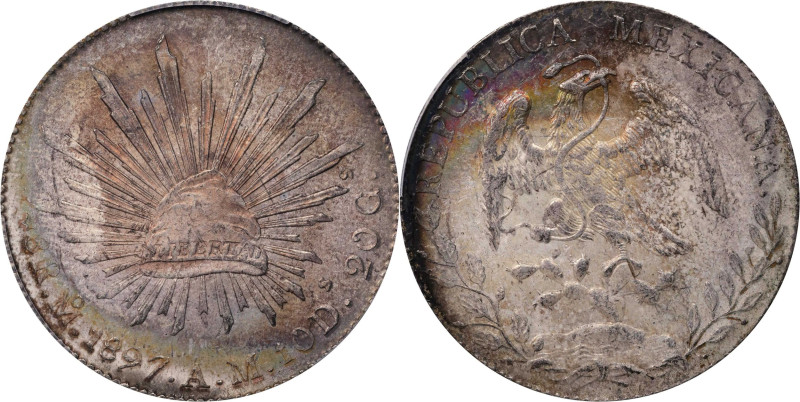 MEXICO. 8 Reales, 1897-Mo AM. Mexico City Mint. PCGS MS-61.
KM-377.10; DP-Mo85....