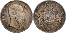 MEXICO. Peso, 1867-Mo. Mexico City Mint. Maximilian I. PCGS EF-45.
KM-388.1.

Estimate: $300.00- $500.00