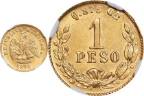 MEXICO. Gold Peso, 1899-Cn Q. Culiacan Mint. NGC MS-62.
Fr-160; KM-410.2.

Estimate: $400.00- $600.00