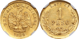 MEXICO. Gold Peso, 1889-Zs Z. Zacatecas Mint. NGC MS-63.
Fr-164; KM-410.6.

Estimate: $400.00- $600.00