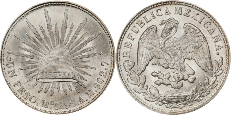 MEXICO. Peso Restrike, "1898"-Mo AM (1949). San Francisco Mint. PCGS MS-64.
KM-...