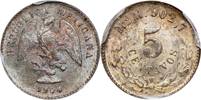 MEXICO. 5 Centavos, 1904-Mo M. Mexico City Mint. PCGS MS-65.
KM-400.2.

Estim...