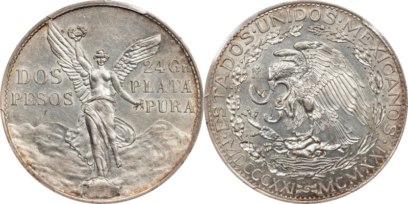 MEXICO. 2 Pesos, 1921-Mo. Mexico City Mint. PCGS AU-55.
KM-462.

Estimate: $7...