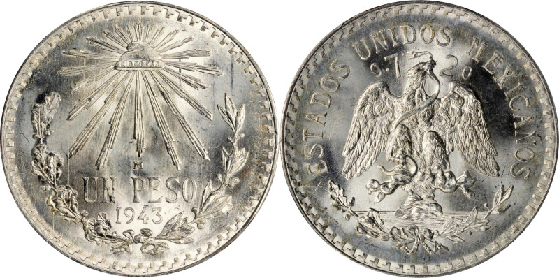 MEXICO. Peso, 1943-M. Mexico City Mint. PCGS MS-66+.
KM-455.

Estimate: $100....