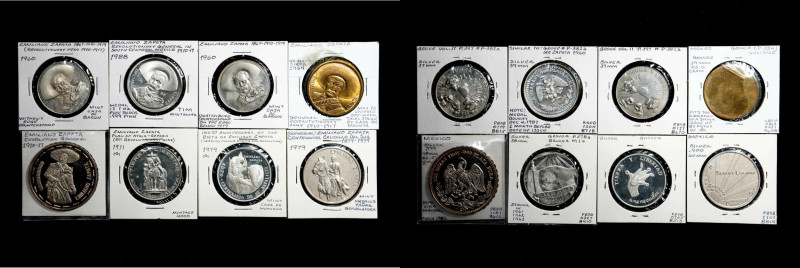 MEXICO. Octet of Emiliano Zapata Medals (8 Pieces), 1960-88. Average Garde: UNCI...