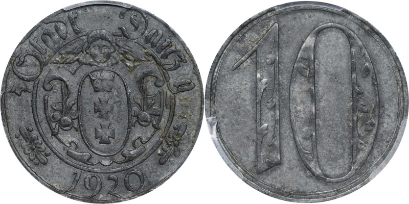 POLAND. Danzig. 10 Pfennig, 1920. PCGS MS-61.
KM-Tn2.

Estimate: $60.00- $100...