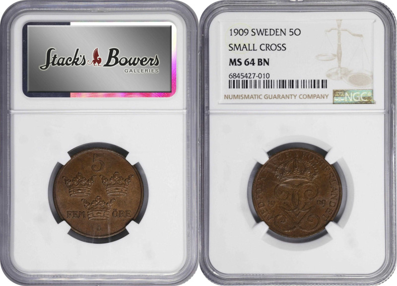 SWEDEN. Quartet of Copper Denominations (4 Pieces), 1836-1909. All NGC Certified...