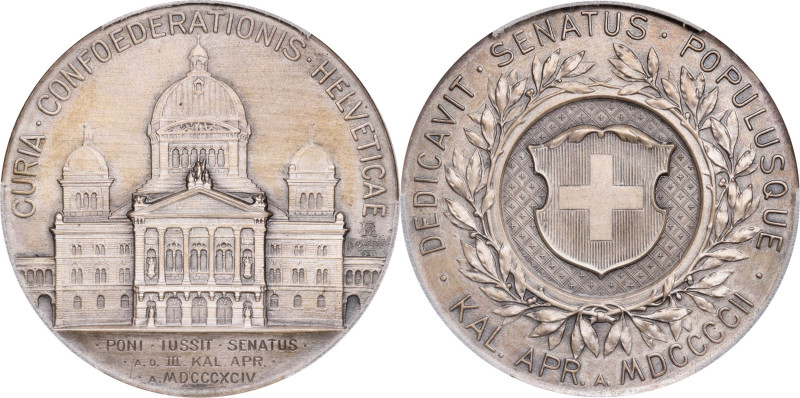 SWITZERLAND. Bern. Bern Parliament Matte Silver Medal, 1902. PCGS MS-65.
Martin...