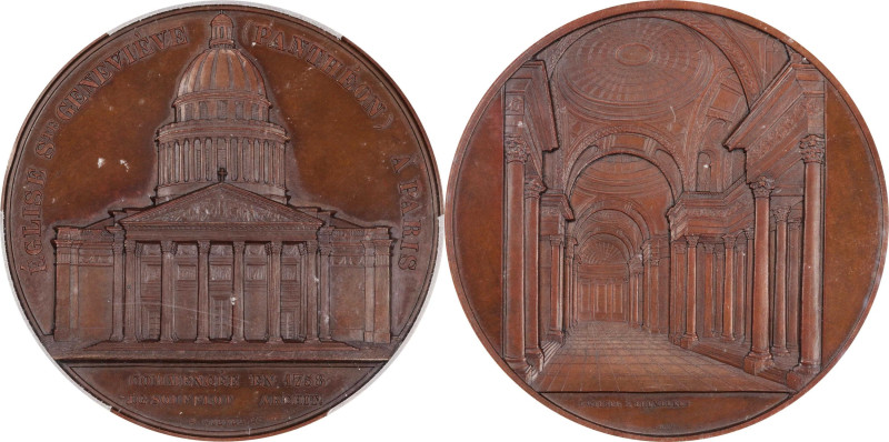 FRANCE. Paris. Church of St. Genevieve (Pantheon) Bronze Medal, 1858. Geerts (Ix...