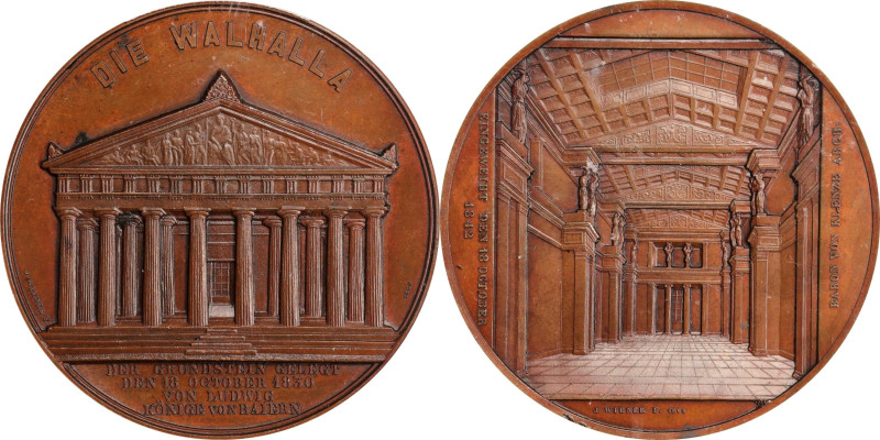 GERMANY. Regensburg. Walhalla Memorial Bronze Medal, 1859. Geerts (Ixelles) Mint...