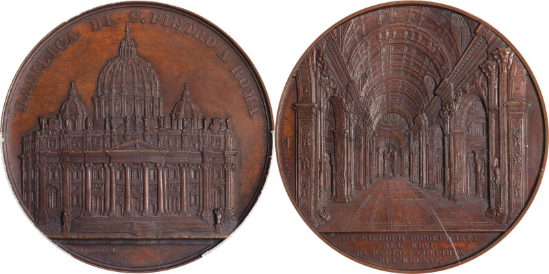 ITALY. Rome. St. Peter's Basilica Bronze Medal, 1857. Geerts (Ixelles) Mint. PCG...