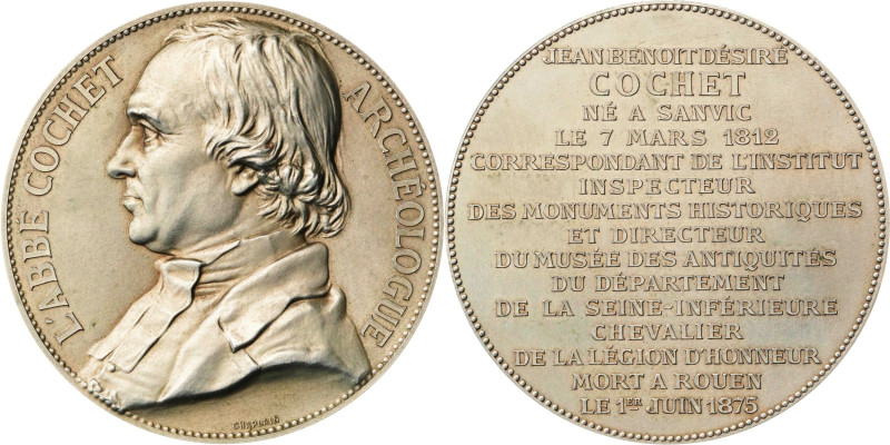 FRANCE. Jean Cochet Nickel-Silver Medal, 1875. UNCIRCULATED.
Weight: 66.15 gms;...