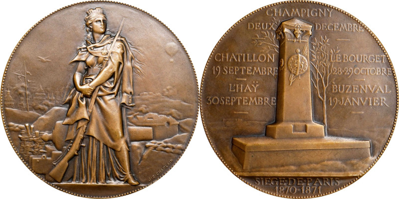 FRANCE. Siege of Paris Bronze Medal, ND (1885). Paris Mint. UNCIRCULATED.
Weigh...