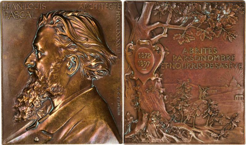 FRANCE. Jean-Louis Pascal Bronze Plaquette, 1897. Paris Mint. UNCIRCULATED.
Wei...