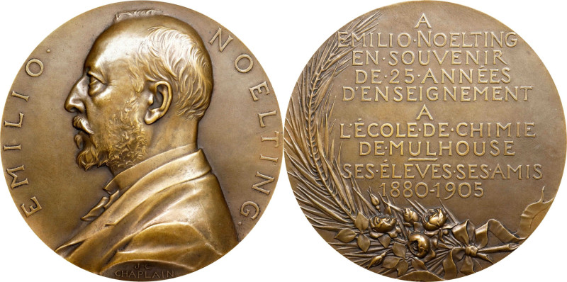 FRANCE. Emilio Noelting Bronze Medal, 1905. UNCIRCULATED.
Weight: 170 gms; diam...