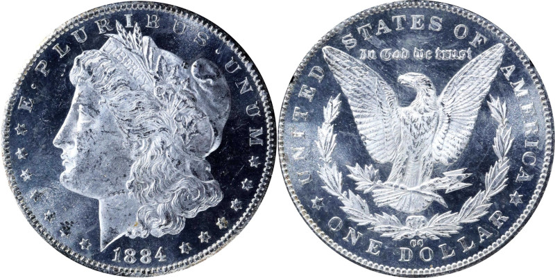 1884-CC GSA Morgan Silver Dollar. MS-62 PL (NGC).
The original box and card are...