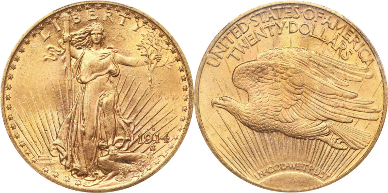 1914-S Saint-Gaudens Double Eagle. MS-65 (PCGS).
PCGS# 9166. NGC ID: 26FU.
Fro...