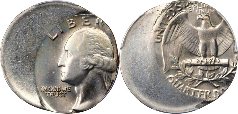 Undated Washington Quarter. Struck 35% Off Center. MS-64 (PCGS).