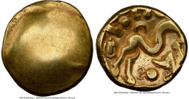 EASTERN GAUL. Ambiani. Ca. 59-50 BC. AV stater (16mm, 5.88 gm). NGC VF 4/5 - 4/5. Sills Class 3b, Gallic War issue, ca. 56-55 BC. Blank convex surface...