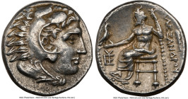 MACEDONIAN KINGDOM. Alexander III the Great (336-323 BC). AR drachm (15mm, 1h). NGC Choice XF. Lifetime issue, Sardes, ca. 334-323 BC. Head of Heracle...