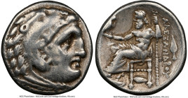 MACEDONIAN KINGDOM. Alexander III the Great (336-323 BC). AR drachm (16mm, 11h). NGC Choice VF. Early posthumous issue, Colophon, ca. 323-319 BC. Head...