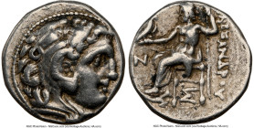 MACEDONIAN KINGDOM. Alexander III the Great (336-323 BC). AR drachm (16mm, 12h). NGC Choice VF. Posthumous issue, Colophon, ca. 310-301 BC. Head of He...