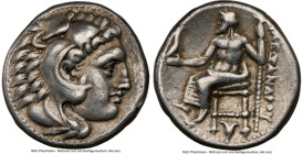 MACEDONIAN KINGDOM. Alexander III the Great (336-323 BC). AR drachm (15mm, 11h). NGC Choice VF. Lifetime issue, Sardes, ca. 334-323 BC. Head of Heracl...