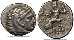 MACEDONIAN KINGDOM. Alexander III the Great (336-323 BC). AR drachm (17mm, 8h). NGC Choice VF. Early posthumous issue, Lampsacus, ca. 323-317 BC. Head...