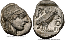 ATTICA. Athens. Ca. 440-404 BC. AR tetradrachm (25mm, 17.21 gm, 3h). NGC MS 4/5 - 4/5. Mid-mass coinage issue. Head of Athena right, wearing earring, ...