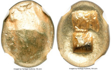 IONIA. Uncertain mint. Ca. 650-600 BC. EL third-stater or trite (13mm, 4.67 gm). NGC AU 4/5 - 4/5. Lydo-Milesian standard. Uncertain blank design / Tw...