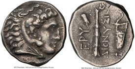 IONIA. Erythrae. Ca. mid-4th-early 3rd centuries BC. AR drachm (15mm, 5h). NGC VF. Dionysius, magistrate. Head of Heracles right, wearing lion skin he...