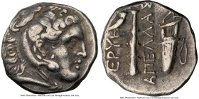 IONIA. Erythrae. Ca. mid-4th-early 3rd centuries BC. AR drachm (14mm, 5h). NGC VF. Apellas, magistrate. Head of Heracles right, wearing lion skin head...