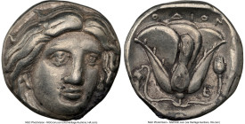 CARIAN ISLANDS. Rhodes. Ca. 316-305 BC. AR tetradrachm (23mm, 15.09 gm, 12h). NGC Choice VF 5/5 - 4/5. Head of Helios facing, turned slightly right, h...
