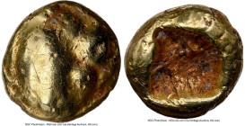 LYDIAN KINGDOM. Alyattes or Walwet (ca. 610-546 BC). EL 1/12 stater or hemihecte (7mm, 1.18 gm). NGC VG 2/5 - 3/5, marks. Lydo-Milesian standard, Sard...