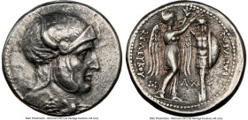 SELEUCID KINGDOM. Seleucus I Nicator (312-281 BC). AR tetradrachm (27mm, 16.99 gm, 6h). NGC VF 5/5 - 3/5, marks. Susa, ca. 305/4-295 BC. Head of Seleu...
