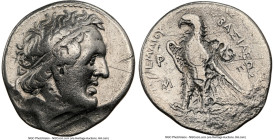 PTOLEMAIC EGYPT. Ptolemy I Soter (305/4-282 BC). AR stater or tetradrachm (27mm, 1h). NGC Choice Fine, brushed, countermarks, graffiti. Alexandria, fr...