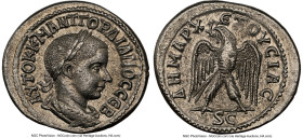 SYRIA. Antioch. Gordian III (AD 238-244). BI tetradrachm (28mm, 5h). NGC AU. AD 240. AYTOK K M ANT ΓOPΔIANOC CЄB, laureate, draped, and cuirassed bust...