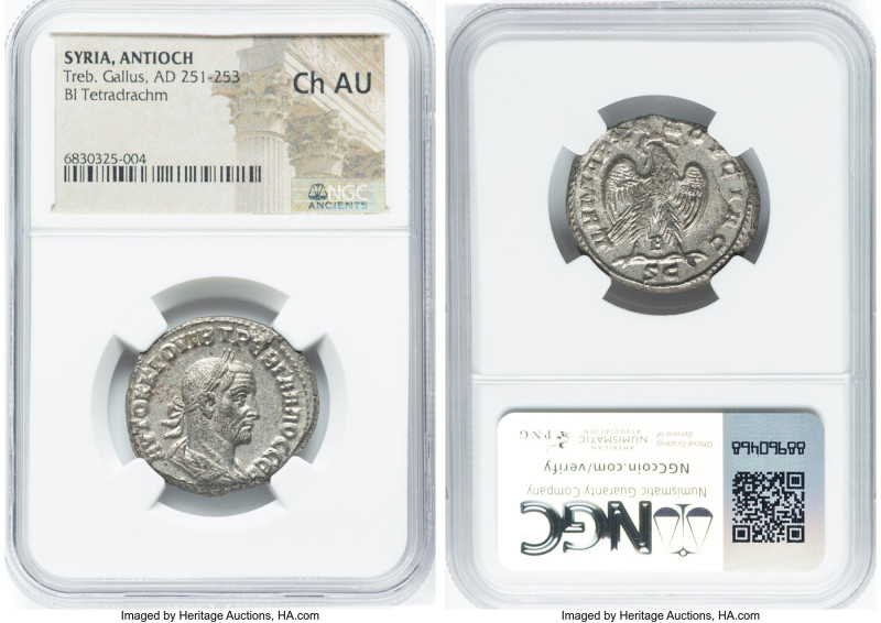 SYRIA. Antioch. Trebonianus Gallus (AD 251-253). BI tetradrachm (26mm, 6h). NGC ...