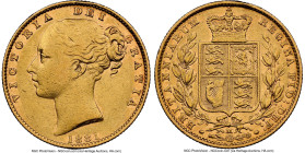 Victoria gold "Shield" Sovereign 1881-M XF Details (Cleaned) NGC, Melbourne mint, KM6, S-3854A. HID09801242017 © 2024 Heritage Auctions | All Rights R...