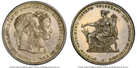 Franz Joseph I Pair of Certified "Silver Wedding" 2 Gulden MDCCCLXXIX (1879) PCGS, 1) 2 Gulden - UNC Details (Cleaned) 2) 2 Gulden - AU55 Vienna mint,...