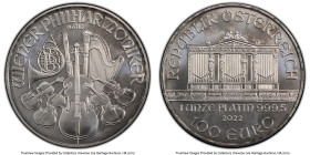 Republic platinum "Vienna Philharmonic" 100 Euro (1 oz) 2022 MS69 PCGS, Vienna mint, KM3261. HID09801242017 © 2024 Heritage Auctions | All Rights Rese...