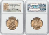 George V gold 10 Dollars 1914 MS63 NGC, Ottawa mint, KM27, Fr-3. Bank of Canada Hoard. HID09801242017 © 2024 Heritage Auctions | All Rights Reserved