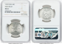 Republic "High Relief" 40 Centavos 1920 MS61 NGC, Philadelphia mint, KM14.3. High Relief star. HID09801242017 © 2024 Heritage Auctions | All Rights Re...