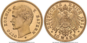 Bavaria. Otto gold 10 Mark 1912-D MS65+ NGC, Munich mint, KM994, J-201. A radiant jewel and last year of type. HID09801242017 © 2024 Heritage Auctions...