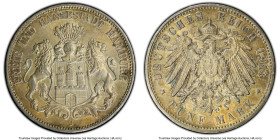Hamburg. Free City 5 Mark 1913-J MS62 PCGS, Hamburg mint, KM610, J-65. HID09801242017 © 2024 Heritage Auctions | All Rights Reserved
