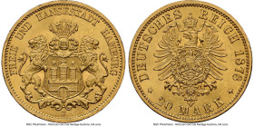 Hamburg. Free City gold 20 Mark 1878-J MS64 NGC, Hamburg mint, KM602, J-210. HID09801242017 © 2024 Heritage Auctions | All Rights Reserved
